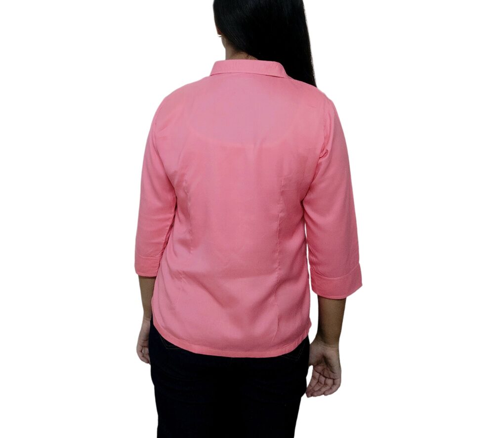 Girls Rayon  Stylish Pink Shirt - Image 3