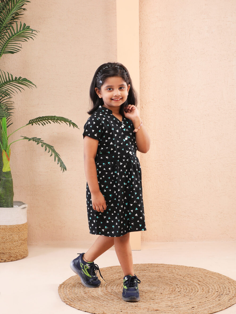 PRACHALAN Girls Party Wear  Rayon Black Dress - Image 2