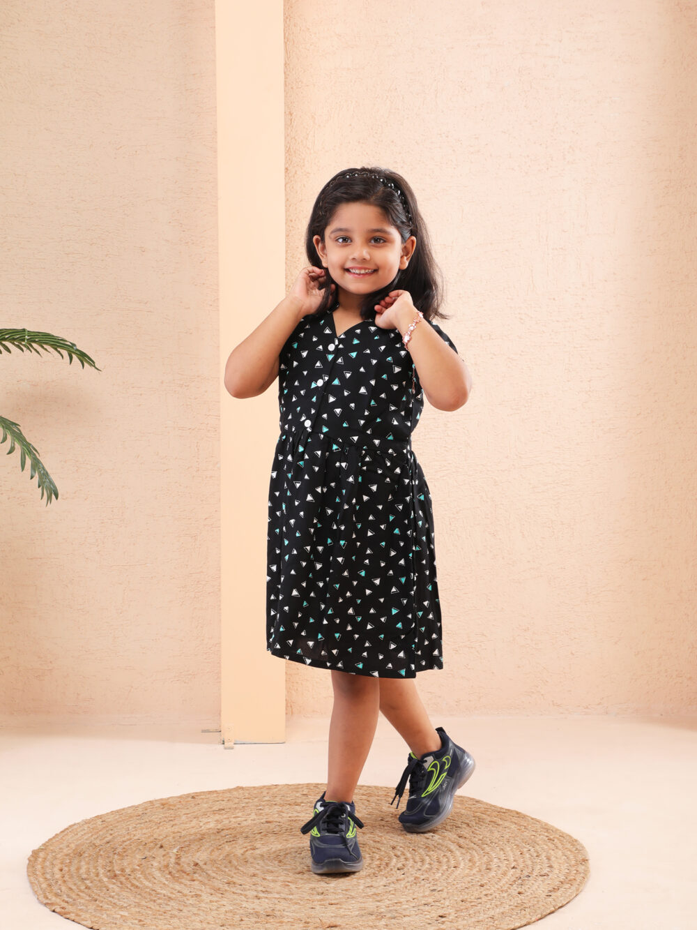 PRACHALAN Girls Party Wear  Rayon Black Dress - Image 3