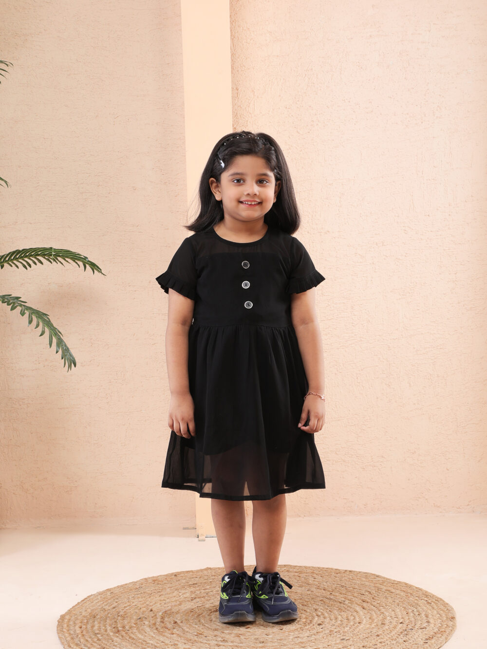 PRACHALAN Kids Girls Party Wear Dress Black - Image 2