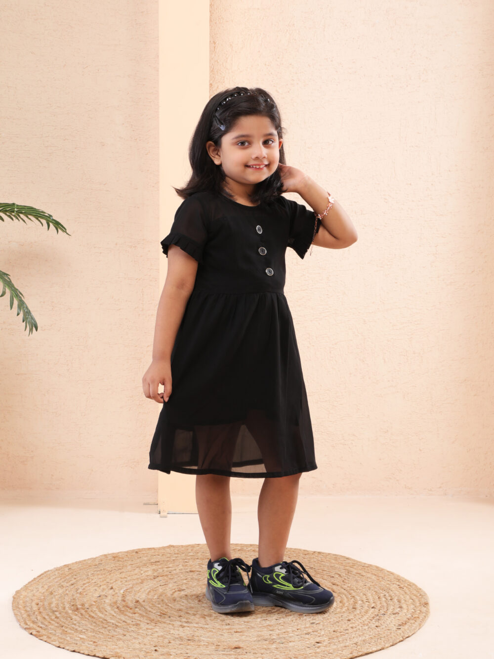 PRACHALAN Kids Girls Party Wear Dress Black - Image 3